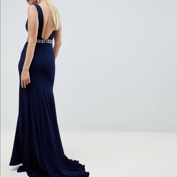 Jovani Navy Jeweled Gown - PROM - Picture 4 of 4